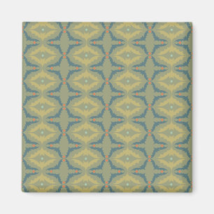 Greenish Retro Vintage Pattern Magnet