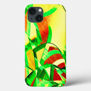 Greenish streaks over red image with drizzle iPhone 13 case