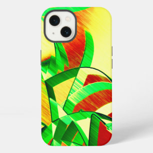 Greenish streaks over red image with drizzle iPhone 13 case