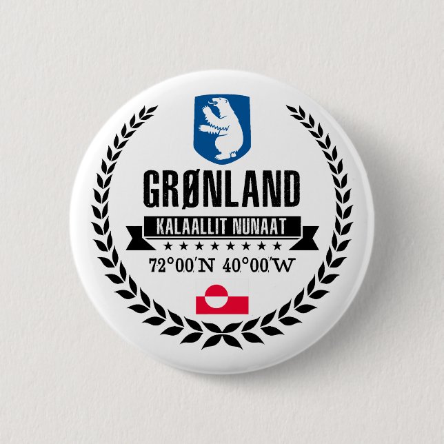Greenland 6 Cm Round Badge (Front)