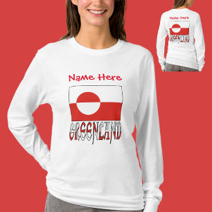 Greenland and Greenlander Flag Red Personalised  T-Shirt
