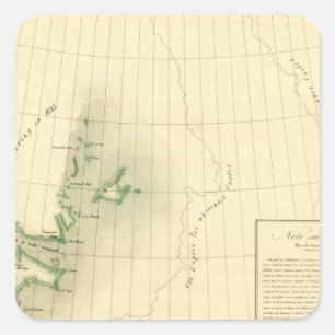 Greenland Atlas Map Square Sticker