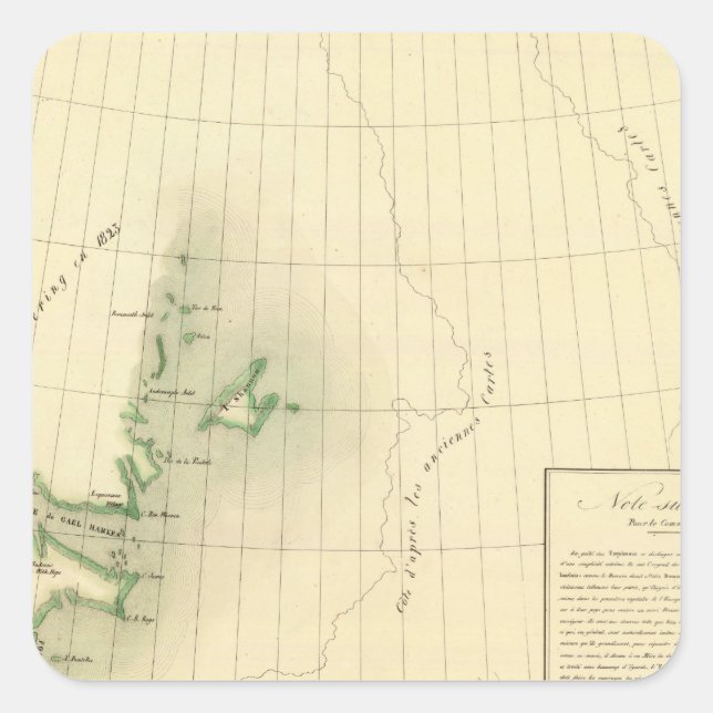 Greenland Atlas Map Square Sticker (Front)