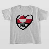 Greenland Country Code Flag Heart Pin Badge, GRL