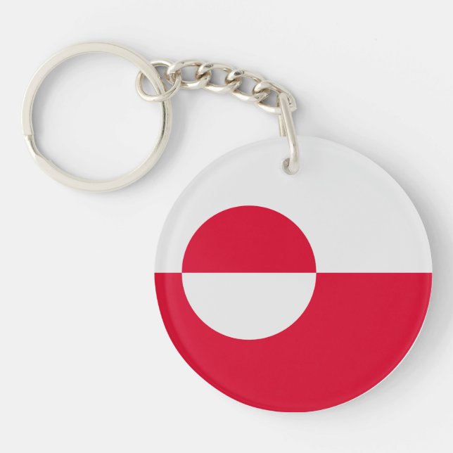 Greenland Flag Acrylic Keychain – Patriotic Design (Front)