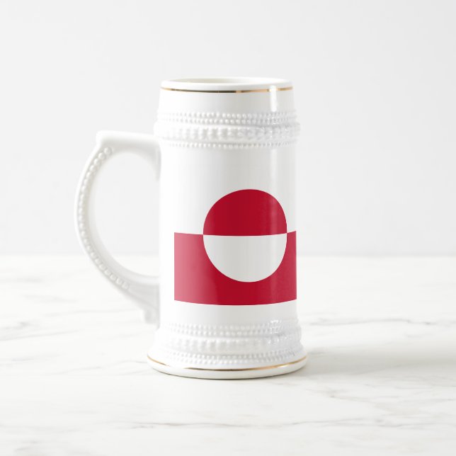 Greenland Flag Beer Stein (Left)