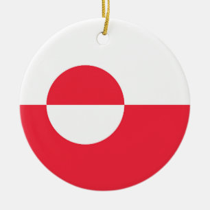 Greenland flag ceramic tree decoration
