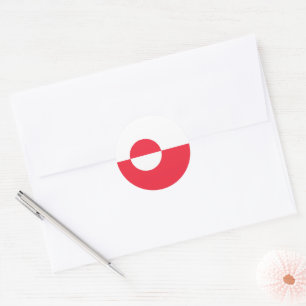 Greenland flag classic round sticker