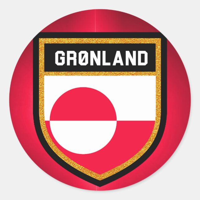 Greenland Flag Classic Round Sticker (Front)