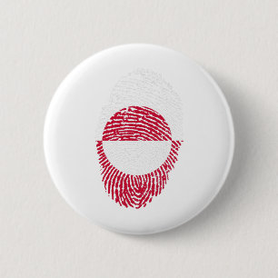 Greenland Flag Fingerprint Country Pride 6 Cm Round Badge