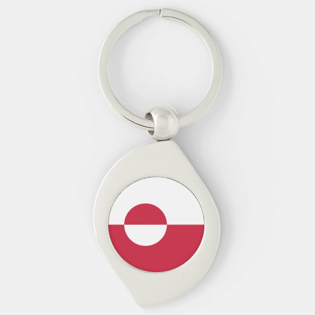 Greenland Flag Key Ring (Front)