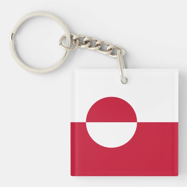 Greenland Flag Key Ring (Front)
