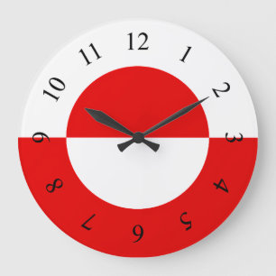 Greenland Flag Large Clock