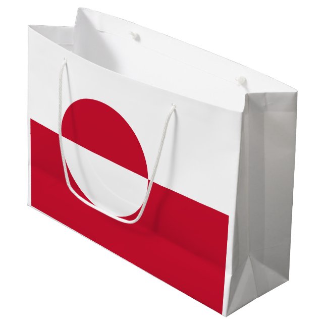Greenland Flag Large Gift Bag (Front Angled)