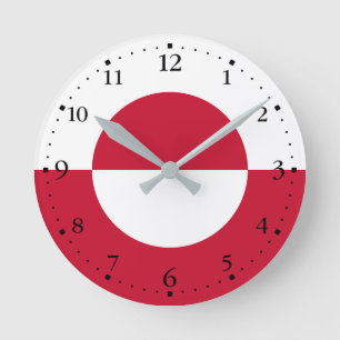 Greenland Flag Round Clock