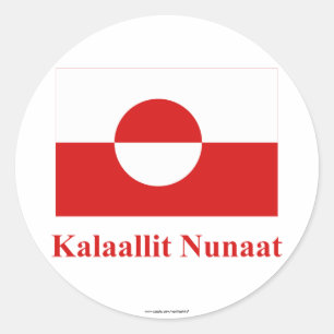 Greenland Flag with Name in Kalaallisut Classic Round Sticker