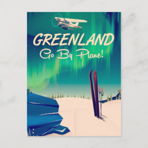 Greenland 'Go By Plane!' Postcard