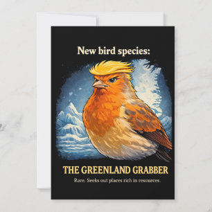 Greenland Grabber Satirical Political Bird Art Invitation