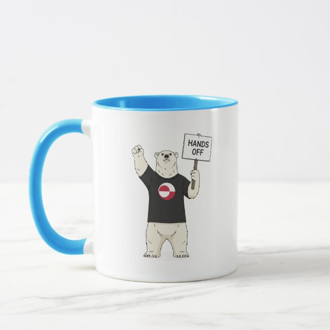 Greenland Hands Off Polar Bear Protest Mug (Left)