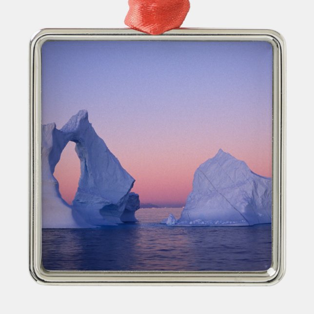 Greenland, Iceberg at sunset. Metal Tree Decoration (Front)
