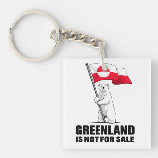 Greenland Is Not for Sale Polar Bear With Flag Key Ring