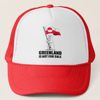 Greenland Is Not for Sale Polar Bear With Flag Trucker Hat