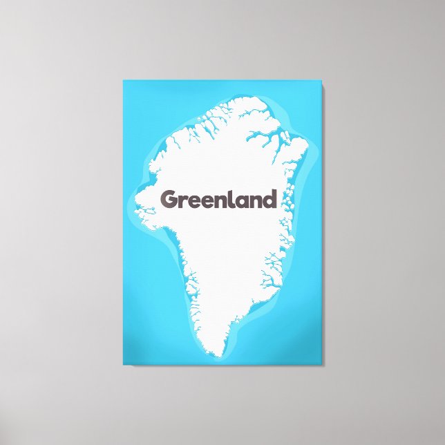 Greenland map canvas print (Front)