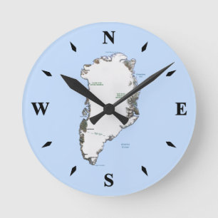 Greenland Map Clock