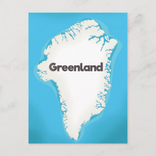 Greenland map postcard