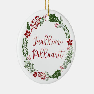 Greenland Merry Christmas Wreath Juullimi Pilluari Ceramic Tree Decoration