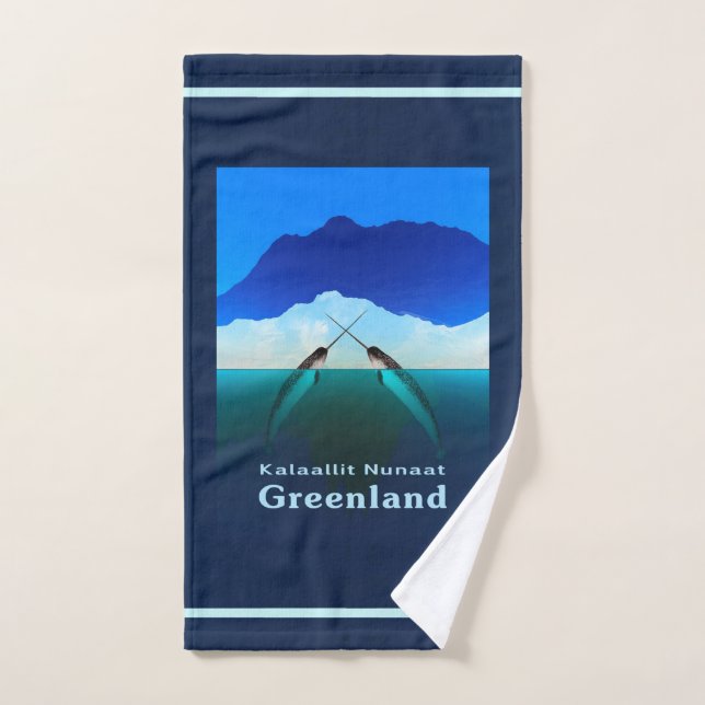 Greenland - Narwhal Hand Towel (Hand Towel)