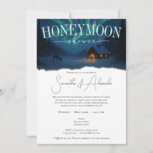 Greenland Northern Lights Honeymoon Couples Shower Invitation