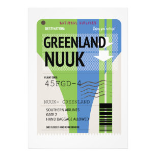 Greenland Nuuk travel ticket Photo Print