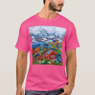 Greenland Oil Painting Nature Of Greenland In Art T-Shirt