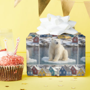 Greenland Polar Bear On an Ice Floe Wrapping Paper
