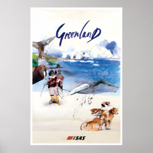 Greenland Poster Vintage Print Travel Art Travelle