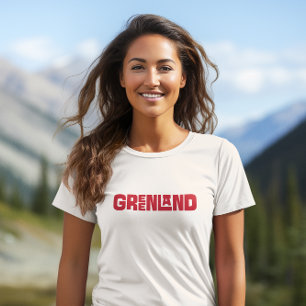 Greenland Red Typography Kalaallit Nunaat T-Shirt