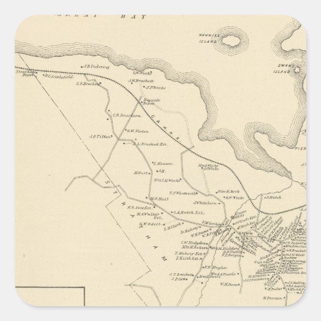 Greenland, Rockingham Co Square Sticker (Front)