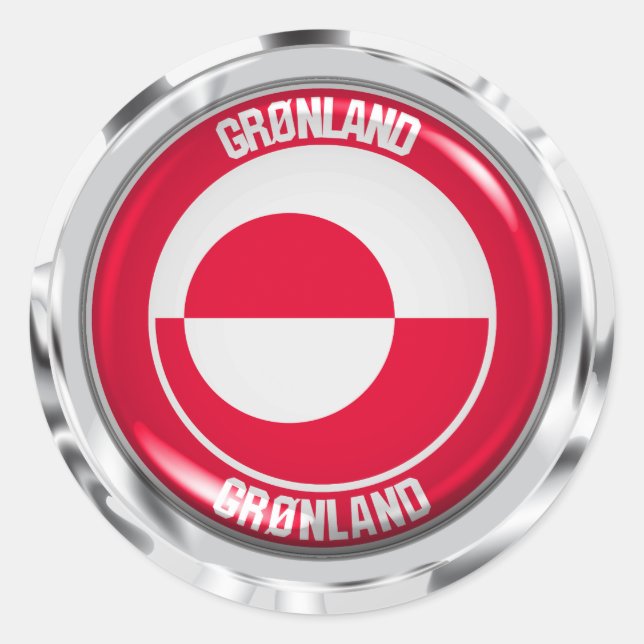 Greenland Round Emblem Classic Round Sticker (Front)