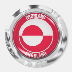 Greenland Round Emblem Magnet