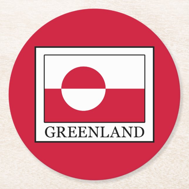 Greenland Round Paper Coaster (Front)