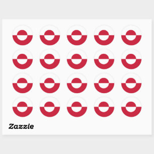 Greenland Stickers, Greenland Flag Classic Round Sticker
