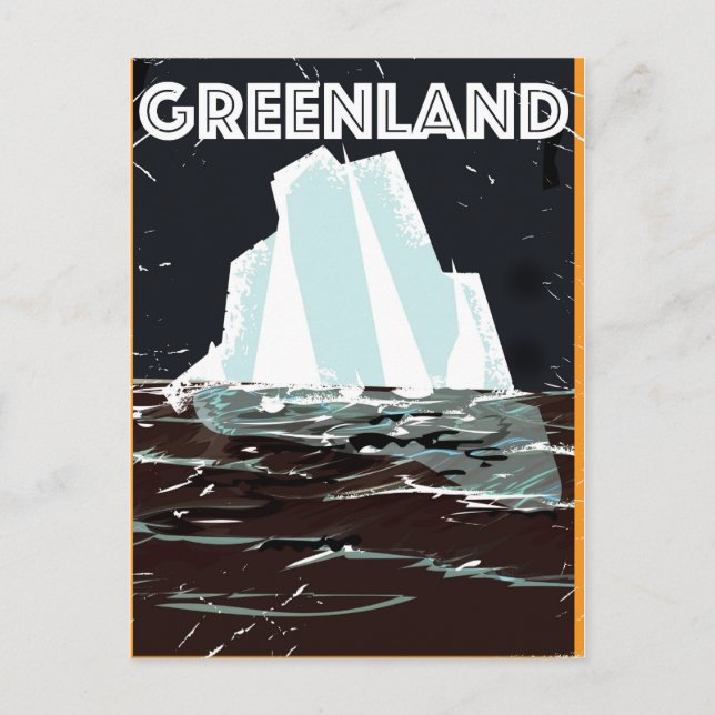 Greenland vintage travel poster postcard (Front)