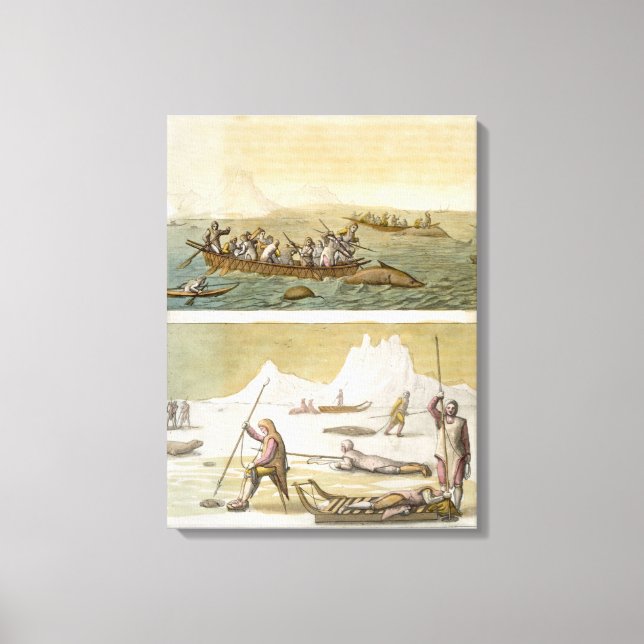 Greenland: Whale fishing and Seal hunting, from 'L Canvas Print (Front)