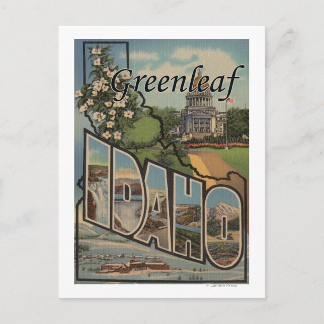 Greenleaf, Idaho - Large Letter Scenes Postcard (Front)