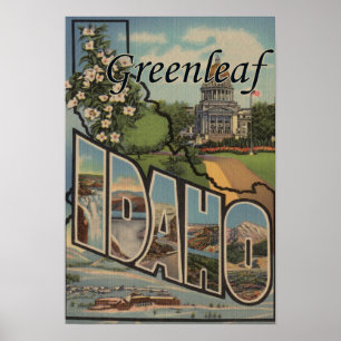 Greenleaf, Idaho - Large Letter Scenes Poster