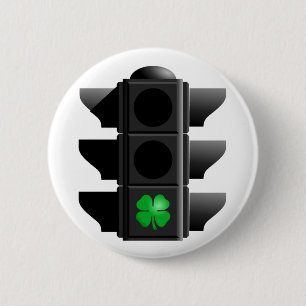 greenlight shamrock. 6 cm round badge