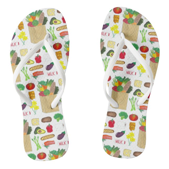 Greenmarket Grocery Shopping Fruit Vegetable Foods Jandals (Footbed)