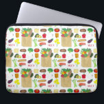Greenmarket Grocery Shopping Fruit Vegetable Foods Laptop Sleeve<br><div class="desc">Design features an original marker illustration of food items including fruits, vegetables, flowers, cheeses, bread, fish, milk, and paper towels. Just like a trip to the greenmarket, farmers market, or grocery store! Perfect for your favourite foodie. This grocery shopping illustration is also available on other products. Don't see what you're...</div>