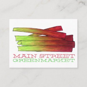 Greenmarket Grocery Shopping Vegetable Rhubarb Business Card